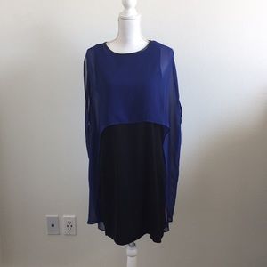 Black and blue high low dress